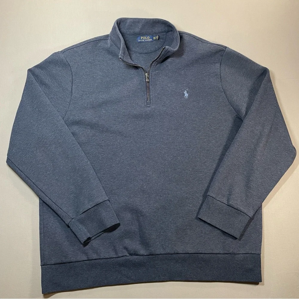 Polo Ralph Lauren Quarter Zip Cotton-Blend Pullover Sweater - Mens XXL
